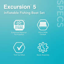 Intex Plastic Excursion Inflatable Boat Series, White