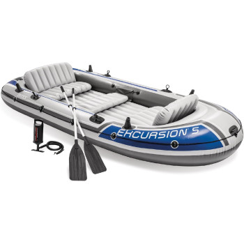 Intex Plastic Excursion Inflatable Boat Series, White
