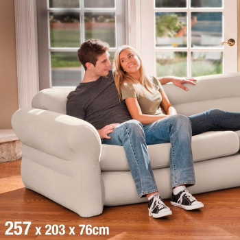 Intex Corner Couch Sofa, 15 Centimeters, ‎257 X 203 X 76 Cm, Beige