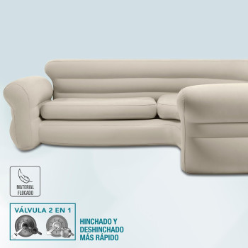 Intex Corner Couch Sofa, 15 Centimeters, ‎257 X 203 X 76 Cm, Beige
