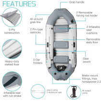 Intex Plastic Mariner Inflatable Boat Set Series, Grey