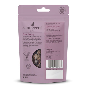 The Innocent Cat Venison Slices with Potato Grain-Free Cat Treats 70g