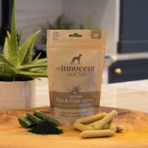 The Innocent Hound Skin & Coat White Fish Aloe Vera & Spirulina Dog Sausages 10pcs