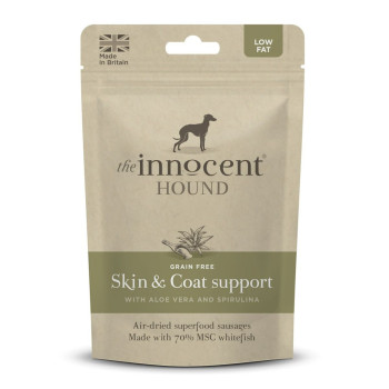 The Innocent Hound Skin & Coat White Fish Aloe Vera & Spirulina Dog Sausages 10pcs