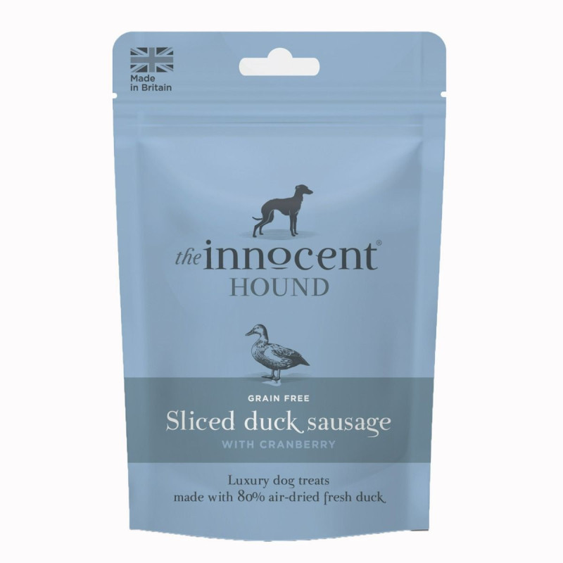 The Innocent Hound Sliced Duck with Cranberry Dog Sausages 70g