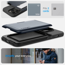 Spigen Slim Armor Cs Designed For iphone 14 Pro Case, Metal Slate