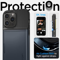 Spigen Slim Armor Cs Designed For iphone 14 Pro Case, Metal Slate