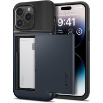 Spigen Slim Armor Cs Designed For iphone 14 Pro Case, Metal Slate