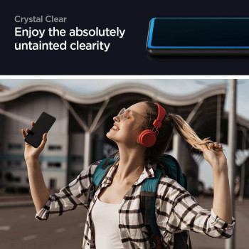 Spigen Tempered Glass Compatible With SaMSung Galaxy A72, Installation Kit Included, Full Coverage, Scratch Resistant, 9H Screen Protector