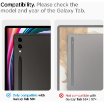 Spigen Tempered Glass Screen Protector Glastr Ez Fit Designed For Galaxy Tab S9 Plus, 9H Hardness/Case-Friendly