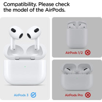 Spigen Tough Armor Designed For Airpods 3rd Generation Case Protective Airpods 3 Case With Keychain, Dual Layer Solid Protection, Black