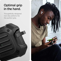 Spigen Tough Armor Designed For Airpods 3rd Generation Case Protective Airpods 3 Case With Keychain, Dual Layer Solid Protection, Black