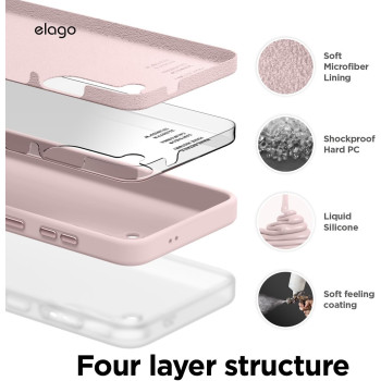 Elago Compatible With SaMSung Galaxy S24 Plus Case, Liquid Silicone Case, Full Body Protective Cover, Shockproof, Slim Phone Case, Anti-Scratch Soft Microfiber Lining, 6.7 Inch, Lovely Pink