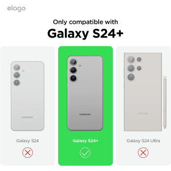 Elago Compatible With SaMSung Galaxy S24 Plus Case, Liquid Silicone Case, Full Body Protective Cover, Shockproof, Anti-Scratch Soft Microfiber Lining, 6.7 Inch, Midnight Green