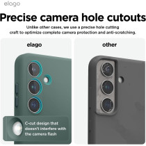 Elago Compatible With SaMSung Galaxy S24 Plus Case, Liquid Silicone Case, Full Body Protective Cover, Shockproof, Anti-Scratch Soft Microfiber Lining, 6.7 Inch, Midnight Green