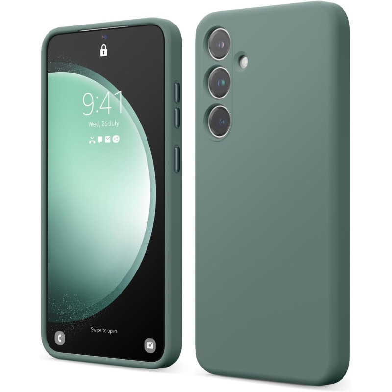 Elago Compatible With SaMSung Galaxy S24 Plus Case, Liquid Silicone Case, Full Body Protective Cover, Shockproof, Anti-Scratch Soft Microfiber Lining, 6.7 Inch, Midnight Green