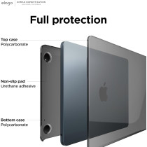 Elago Ultra Slim Hard Case Compatible With Mabcook Air M2 M3 2023 2024 15.3 Inch With Touch Bar A2941/A3114 Dark Grey, Full Protection, Access To All Features