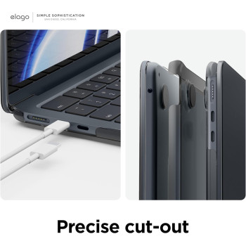 Elago Ultra Slim Hard Case Compatible With Mabcook Air M2 M3 2023 2024 15.3 Inch With Touch Bar A2941/A3114 Dark Grey, Full Protection, Access To All Features