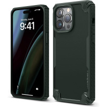 Elago Armor Compatible With iphone 14 Pro Max Case 6.7 Inch Us Military Grade Drop Protection, Carbon Fiber Texture, Shockproof Bumper Cover, Darkgreen
