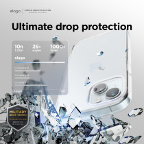 Elago Hybrid Clear Case Compatible With iphone 15 Case, 6.1 Inch, Military Grade Drop Protection, PC Plus TPU Hybrid Technology, Reduced Yellowing, Crystal Clear, Full Body Protection
