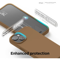 Elago Compatible With iphone 15 Case, Liquid Silicone Case, Full Body Protective Cover, Shockproof, Slim Phone Case, Anti-Scratch Soft Microfiber Lining, 6.1 Inch, Brown