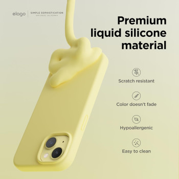 Elago Compatible With iphone 15 Plus Case, Liquid Silicone Case, Full Body Protective Cover, Shockproof, Slim Phone Case, Anti-Scratch Soft Microfiber Lining, 6.7 Inch, Yellow