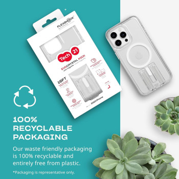 Tech21 Evo Crystal Kick Case For iphone 15 Pro Max, Compatible With Magsafe, Impact Protection Case, Kickstand, White