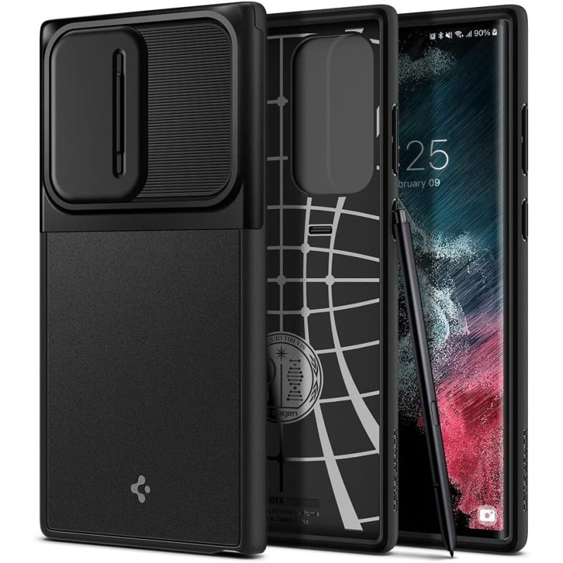 Spigen Optik Armor Designed For Galaxy S22 Ultra Case, Black