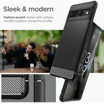 Spigen Rugged Armor Designed For Pixel 7 Pro Case, Matte Black