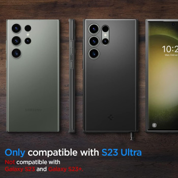 Spigen Thin Fit Designed For Galaxy S23 Ultra Case, Black