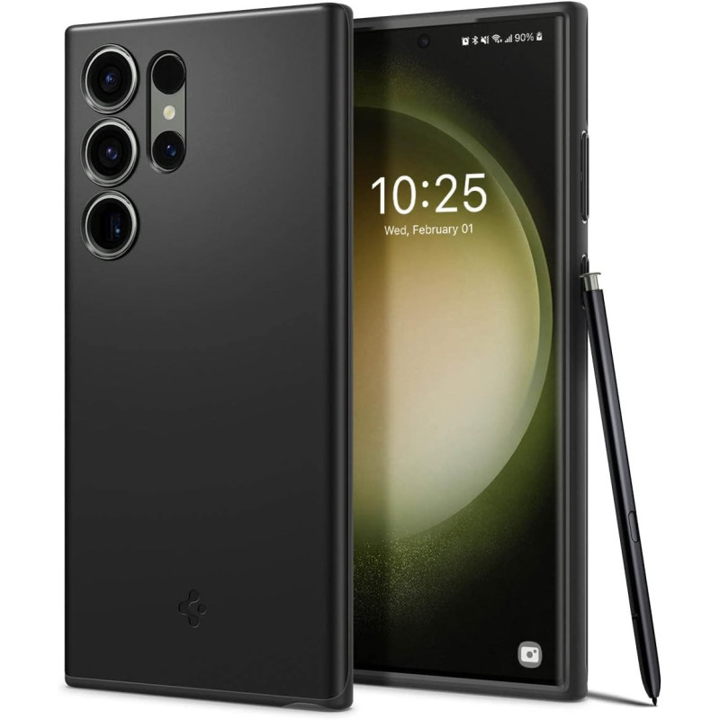 Spigen Thin Fit Designed For Galaxy S23 Ultra Case, Black