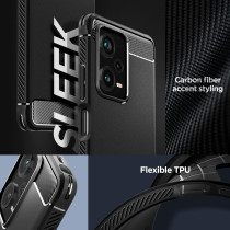 Spigen Rugged Armor Designed For Redmi Note 12 Pro Plus Case, Matte Black