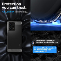 Spigen Rugged Armor Designed For Redmi Note 12 Pro Plus Case, Matte Black
