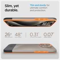 Spigen Magnetic Style Armor Magfit Designed For iphone 15 Pro Case, Compatible With Magsafe, Alpine Gold