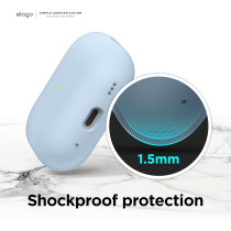 Elago Liquid Hybrid Case Compatible With Airpods Pro 2Nd Generation Case, TrIPle Layer Protection, Dust Resistant, Shockproof, Light Blue