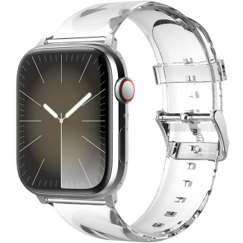 Elago Clear Band Compatible With Apple Watch Band Ultra2/Ultra/Se/9/8/7/6/Se/5/4/3/2/1, Transparent Protective Band, Watch Strap Connector Included