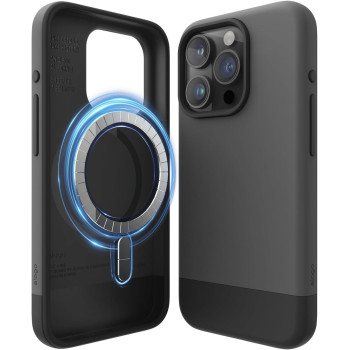 Elago Compatible With iphone 15 Pro Case, Compatible With Magsafe, Glide Case, Full Body Protective Cover, Shockproof, Slim Phone Case 6.1 Inch, Black