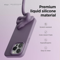 Elago Compatible With iphone 15 Pro Case, Liquid Silicone Case, Full Body Protective Cover, Shockproof, Anti-Scratch Soft Microfiber Lining, 6.1 Inch, Deep Lavender