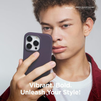 Elago Compatible With iphone 15 Pro Case, Liquid Silicone Case, Full Body Protective Cover, Shockproof, Anti-Scratch Soft Microfiber Lining, 6.1 Inch, Deep Lavender