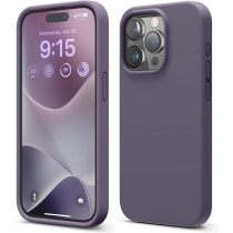 Elago Compatible With iphone 15 Pro Case, Liquid Silicone Case, Full Body Protective Cover, Shockproof, Anti-Scratch Soft Microfiber Lining, 6.1 Inch, Deep Lavender