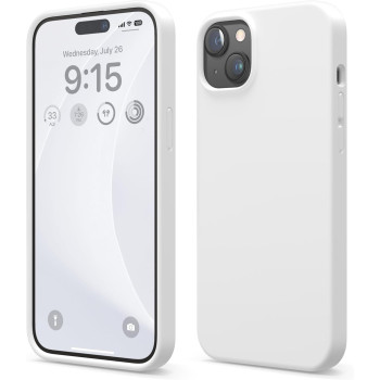 Elago Compatible With iphone 15 Plus Case, Liquid Silicone Case, Full Body Protective Cover, Shockproof, Slim Phone Case, Anti Scratch Soft Microfiber Lining, 6.7 Inch, White