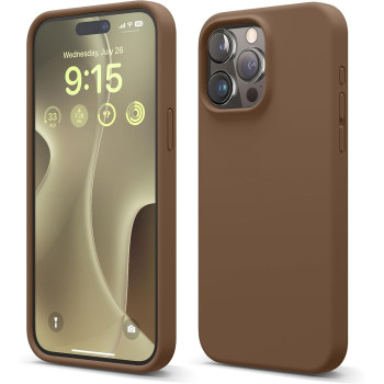 Elago Compatible With iphone 15 Pro Max Case, Liquid Silicone Case, Full Body Protective Cover, Shockproof, Slim Phone Case, Anti Scratch Soft Microfiber Lining, 6.7 Inch, Brown