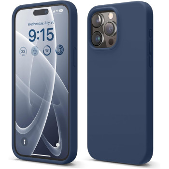 Elago Compatible With iphone 15 Pro Max Case, Liquid Silicone Case, Full Body Protective Cover, Shockproof, Slim Phone Case, Anti Scratch Soft Microfiber Lining, 6.7 Inch, Jean Indigo