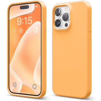 Elago Compatible With iphone 15 Pro Max Case, Liquid Silicone Case, Full Body Protective Cover, Shockproof, Slim Phone Case, Anti Scratch Soft Microfiber Lining, 6.7 Inch, Orange