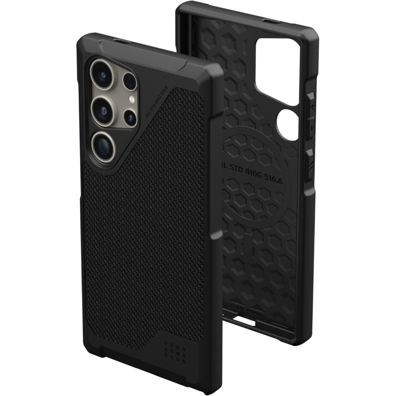 Urban Armor Gear Uag Designed For SaMSung Galaxy S24 Ultra Case 6.8 Metropolis Kevlar, Black, Magnetic Charging Rugged Military Drop-Proof Impact Resistant Non-SlIP Protective Cover