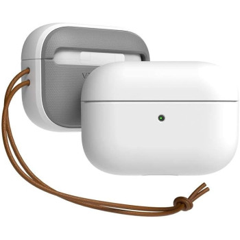 VRS Design Compatible With Apple Airpods Pro Case With Lanyard, White, Led-Visible Full Body Shockproof Hard Shell Protective Cover