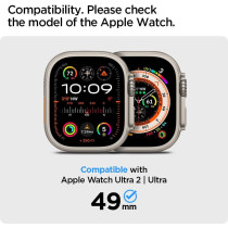 Spigen Rugged Armor Designed For Apple Watch Ultra 2/Apple Watch Ultra Case Durable TPU Case For Apple Watch Ultra 49Mm Case, Black