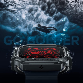 Spigen Rugged Armor Designed For Apple Watch Ultra 2/Apple Watch Ultra Case Durable TPU Case For Apple Watch Ultra 49Mm Case, Black