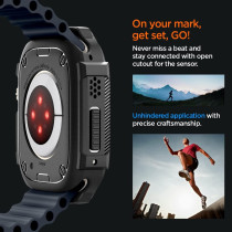 Spigen Rugged Armor Designed For Apple Watch Ultra 2/Apple Watch Ultra Case Durable TPU Case For Apple Watch Ultra 49Mm Case, Black
