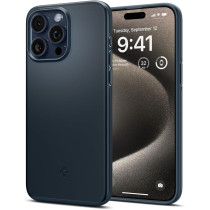 Spigen Thin Fit Designed For iphone 15 Pro Max Case Military Grade Protection, Metal Slate